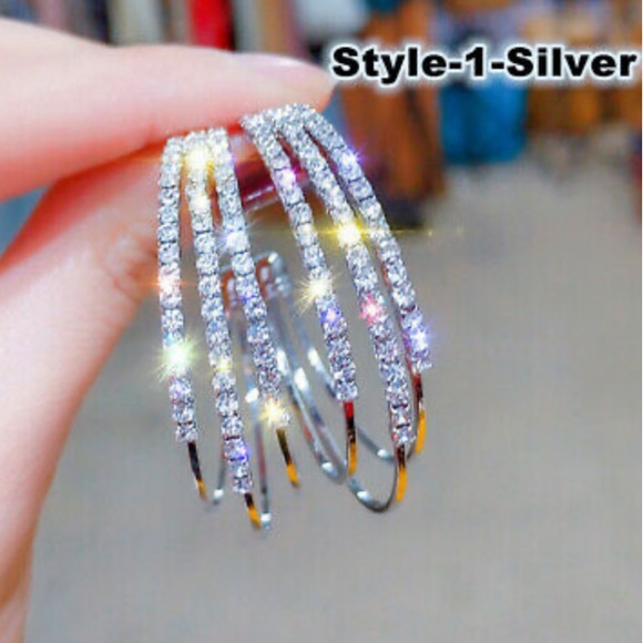 NEW Sterling Silver Hoop Earrings - Picture 2 of 4